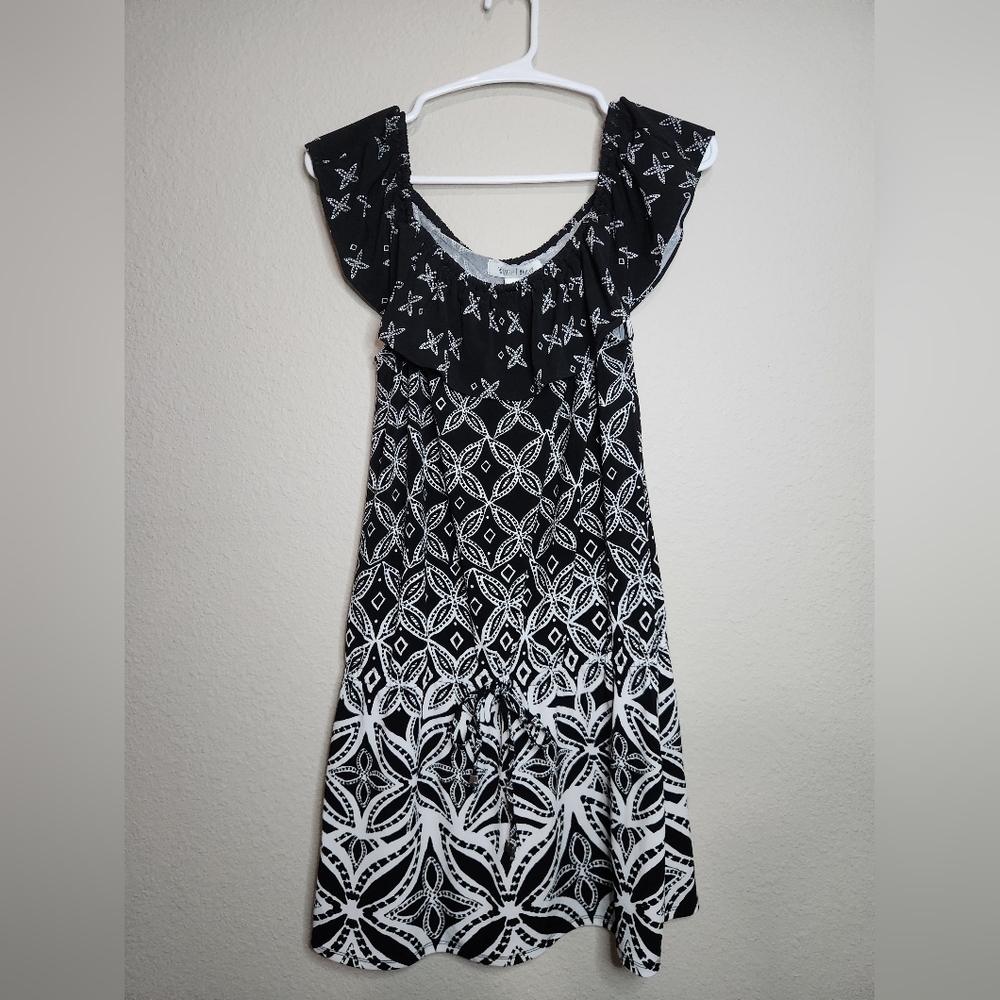 White House Black Market Rhumba Off Shoulder Drop Waist Mini Dress Size Small